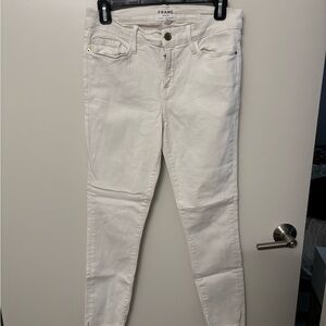 Frame Denim Women's Cream Skinny Jeans